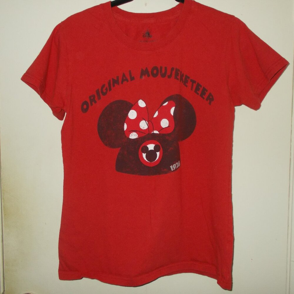 Disney Store Mouseketeer Graphic Tee Red/Black/White Size Large Final